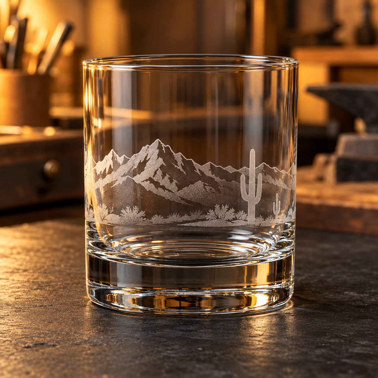 AI-generated engraving concept: Glass engraving